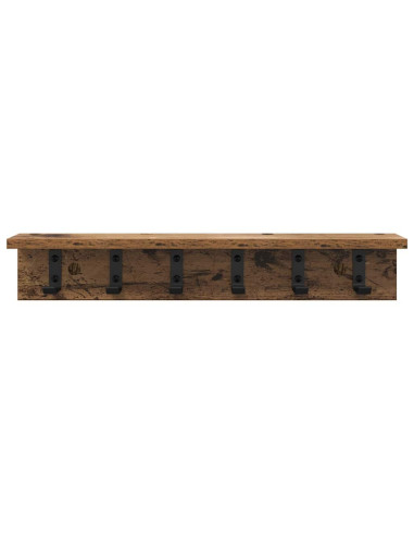 Appendiabiti a muro Legno vecchio 60 x 10,5 x 10,5 cm