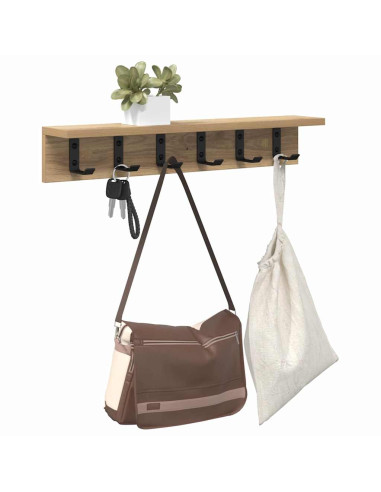 Appendiabiti a muro Rovere artigianale 60 x 10,5 x 10,5 cm