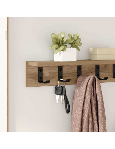 Appendiabiti a muro Rovere artigianale 60 x 10,5 x 10,5 cm