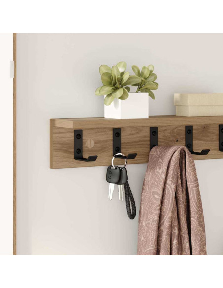 Appendiabiti a muro Rovere artigianale 60 x 10,5 x 10,5 cm
