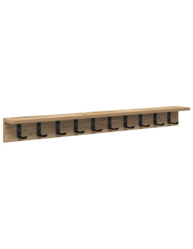 Appendiabiti a muro Rovere artigianale 100 x 10,5 x 10,5 cm