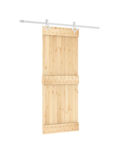 Porta scorrevole Naturale e Bianco 80 x 210 cm 2