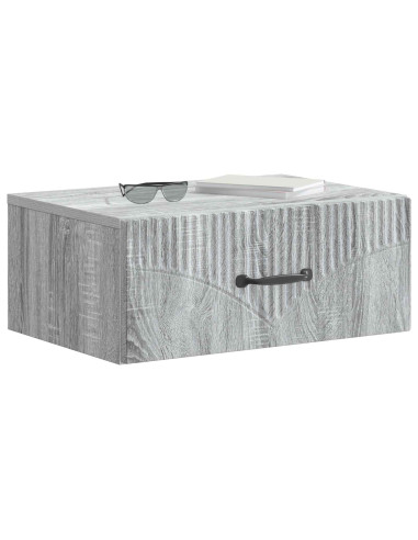 Mobiletto da notte a muro Grigio Sonoma 49 x 34,5 x 20 cm