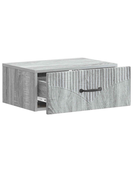 Mobiletto da notte a muro Grigio Sonoma 49 x 34,5 x 20 cm