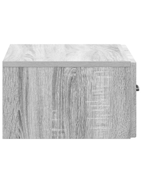 Mobiletto da notte a muro Grigio Sonoma 49 x 34,5 x 20 cm