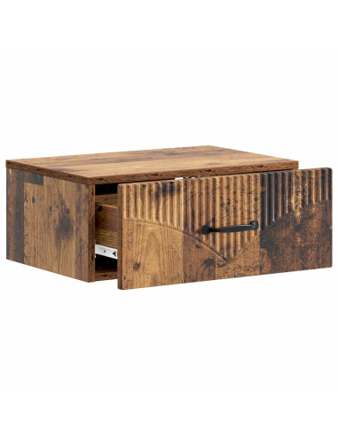 Mobiletto da notte a muro Legno antico 49 x 34,5 x 20 cm