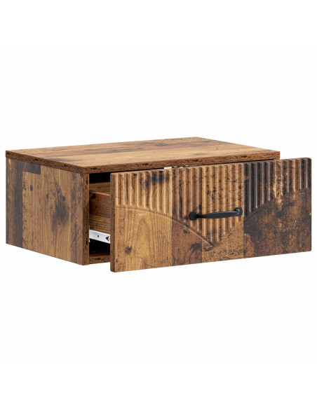 Mobiletto da notte a muro 2 pcs Legno antico 49 x 34,5 x 20 cm