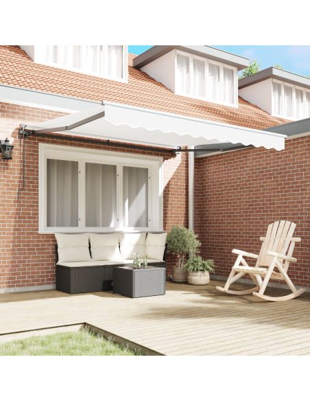 Tenda Retrattile Bianco 300 x 250 cm Poliestere e Metallo