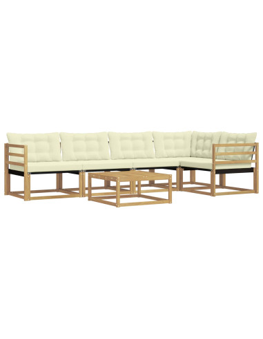 Set di divani da esterno 6 pcs Bianco e Crema 79 x 79 x 37 cm