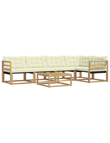 Set di divani da esterno 6 pcs Bianco e Crema 79 x 79 x 37 cm