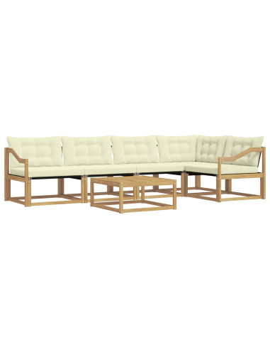 Set di divani da esterno 6 pcs Bianco e Crema 79 x 79 x 37 cm