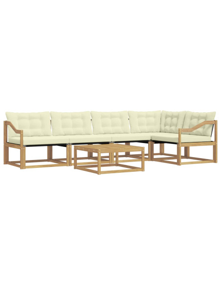 Set di divani da esterno 6 pcs Bianco e Crema 79 x 79 x 37 cm