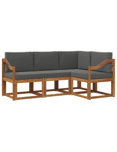 Set di divani da esterno con cuscino 4 pcs Naturale e Antracite 2