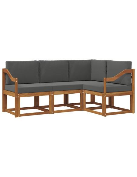 Set di divani da esterno con cuscino 4 pcs Naturale e Antracite