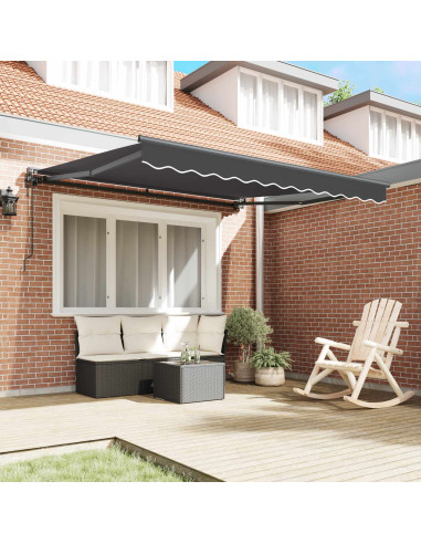 Tenda Retrattile Antracite 350 x 250 cm Poliestere e Metallo