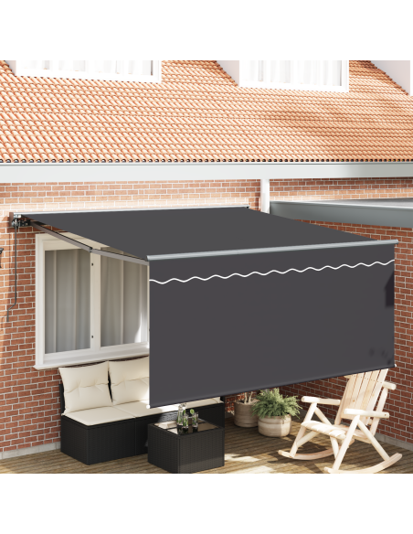 Tenda Retrattile Antracite 350 x 300 cm Poliestere e Alluminio