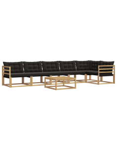 Set di divani da esterno 7 pcs Bianco e Nero 79 x 79 x 37 cm 2