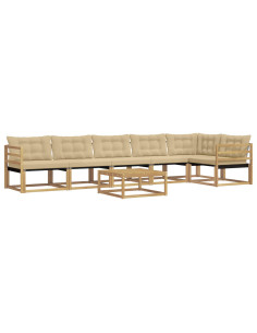 Set di divani da esterno 7 pcs Bianco e Beige 79 x 79 x 37 cm 2