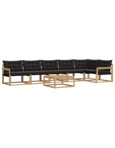Set di divani da esterno 7 pcs Bianco e Nero 79 x 79 x 37 cm 2