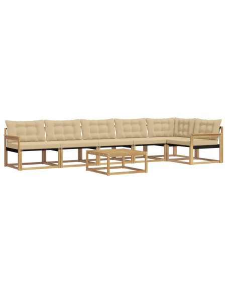 Set di divani da esterno 7 pcs Bianco e Beige 79 x 79 x 37 cm