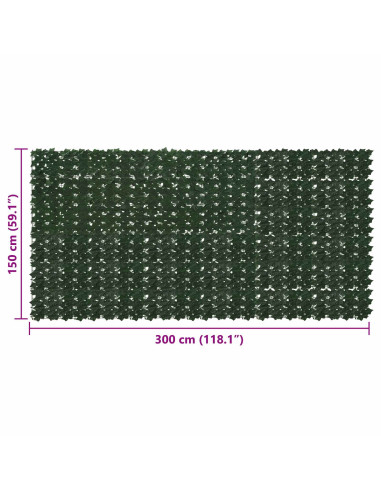 Schermo per balcone con foglie Verde Scuro 300 x 150 cm