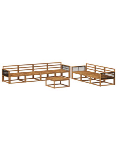 Set di divani da esterno 8 pcs Naturale 2