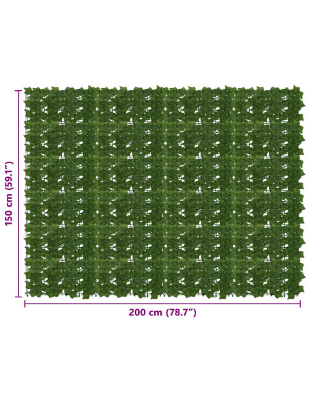 Schermo per balcone con foglie Verde 200 x 150 cm