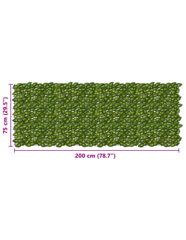 Schermo per balcone con foglie Verde e Giallo 200 x 75 cm