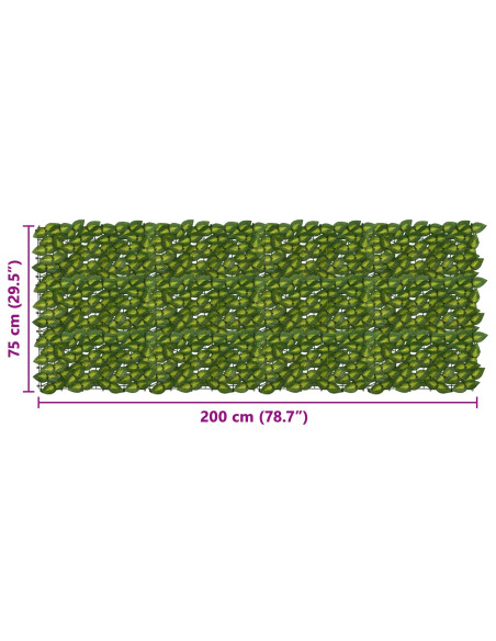 Schermo per balcone con foglie Verde e Giallo 200 x 75 cm