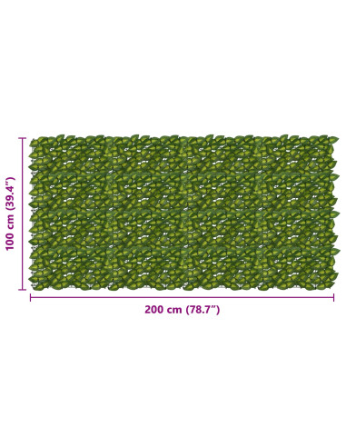 Schermo per balcone con foglie Verde e Giallo 200 x 100 cm