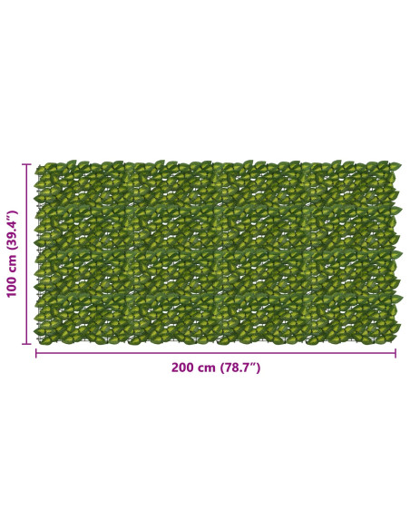 Schermo per balcone con foglie Verde e Giallo 200 x 100 cm