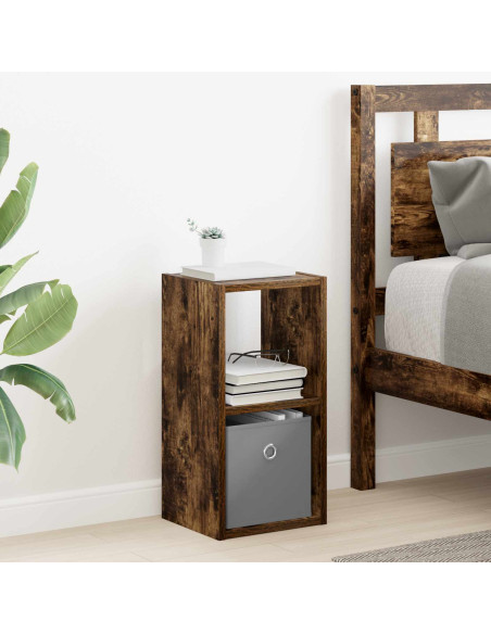 Comodino con cassetto 2 pcs Rovere fumé 25,5 x 22 x 49,5 cm
