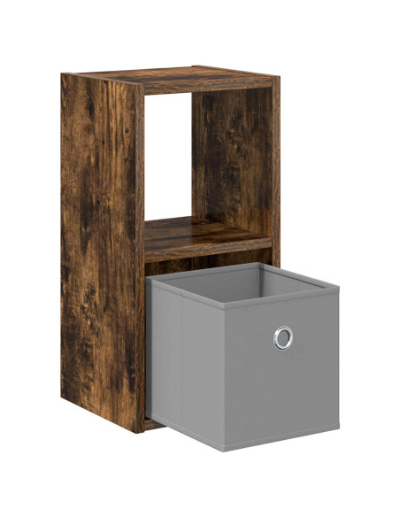 Comodino con cassetto 2 pcs Rovere fumé 25,5 x 22 x 49,5 cm