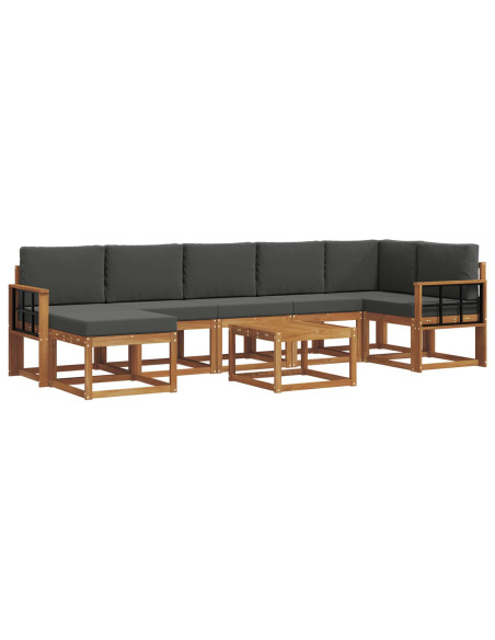 Set di divani con cuscino 8 pcs Naturale e Antracite
