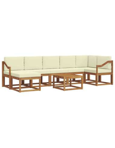 Set di divani con cuscino 8 pcs Naturale e Crema