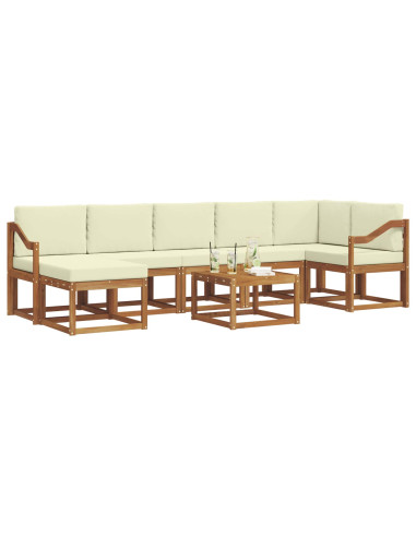 Set di divani con cuscino 8 pcs Naturale e Crema