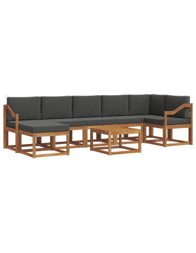 Set di divani con cuscino 8 pcs Naturale e Antracite