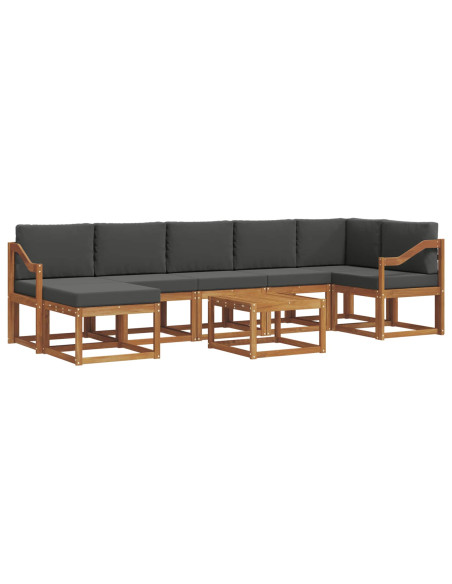 Set di divani con cuscino 8 pcs Naturale e Antracite