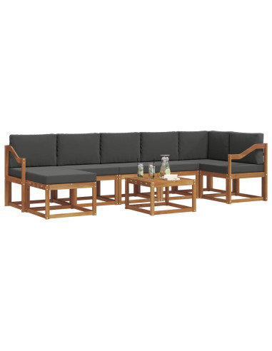 Set di divani con cuscino 8 pcs Naturale e Antracite