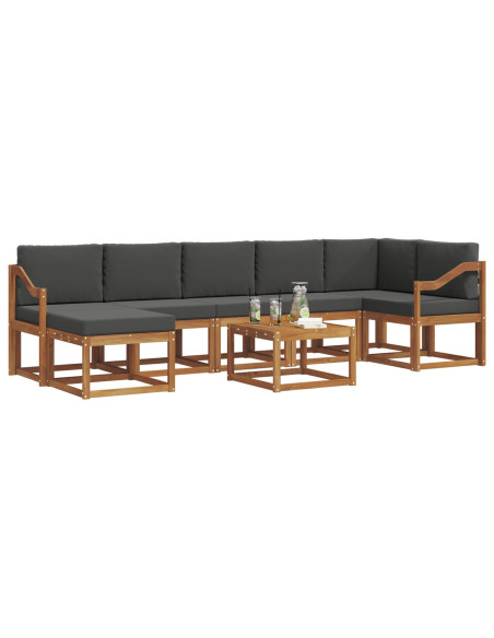Set di divani con cuscino 8 pcs Naturale e Antracite