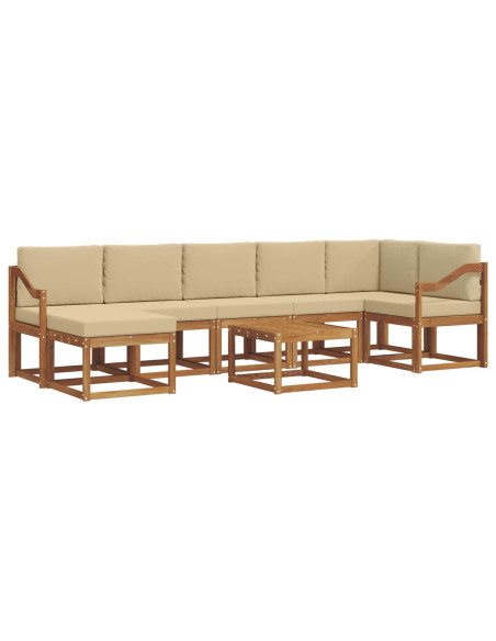 Set di divani con cuscino 8 pcs Naturale e Beige