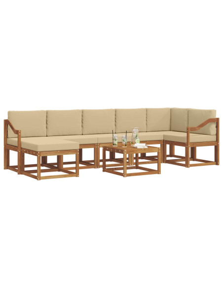 Set di divani con cuscino 8 pcs Naturale e Beige