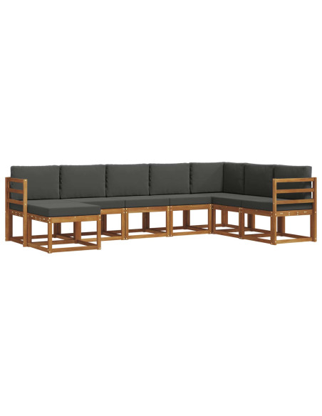 Set di divani con cuscino 8 pcs Naturale e Antracite