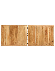 Set per Bar 9 pz in Legno Massello di Acacia Vera Pelle e Tela 2