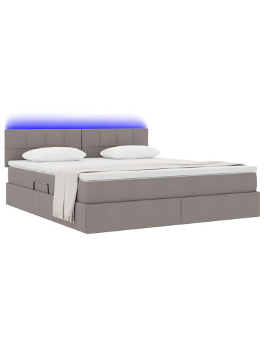 Letto con contenitore e LED con led Talpa 160 x 200 cm Tessuto