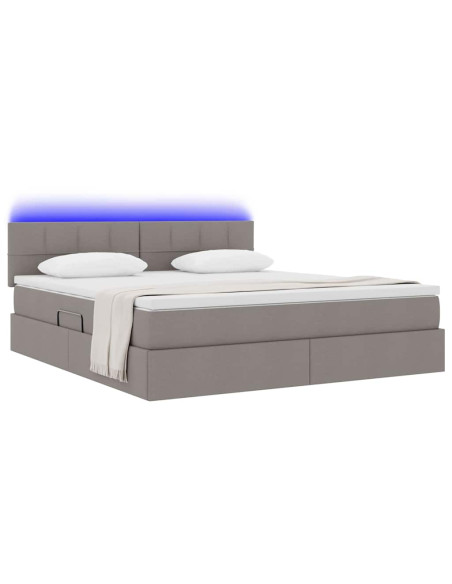 Letto con contenitore e LED con led Talpa 160 x 200 cm Tessuto