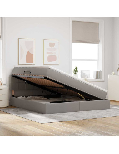 Letto con contenitore e LED con led Talpa 160 x 200 cm Tessuto