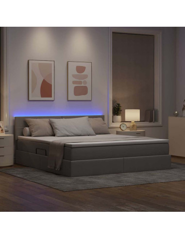 Letto con contenitore e LED con led Talpa 160 x 200 cm Tessuto