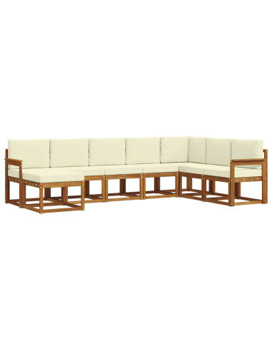 Set di divani con cuscino 8 pcs Naturale e Crema