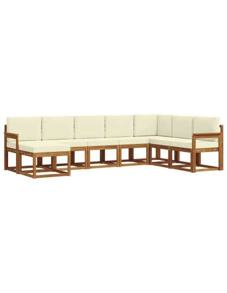Set di divani con cuscino 8 pcs Naturale e Crema